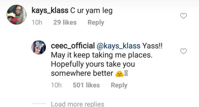 Cee-C Claps Back At Cyber Bully Who Said She Has ‘Yam Legs’