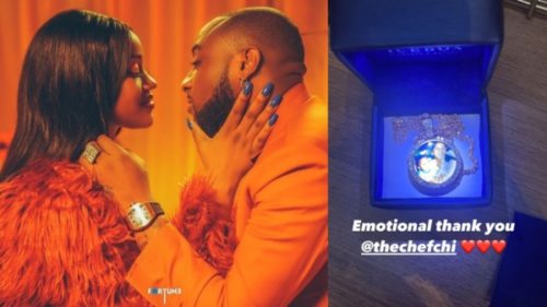 Chioma gifts Davido customised chain for his birthday